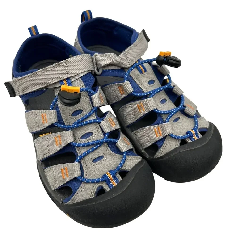 KEEN Newport H2 Hiking Water Sandals Kids Gray Blue Orange Size 4 EU 36 Outdoors
